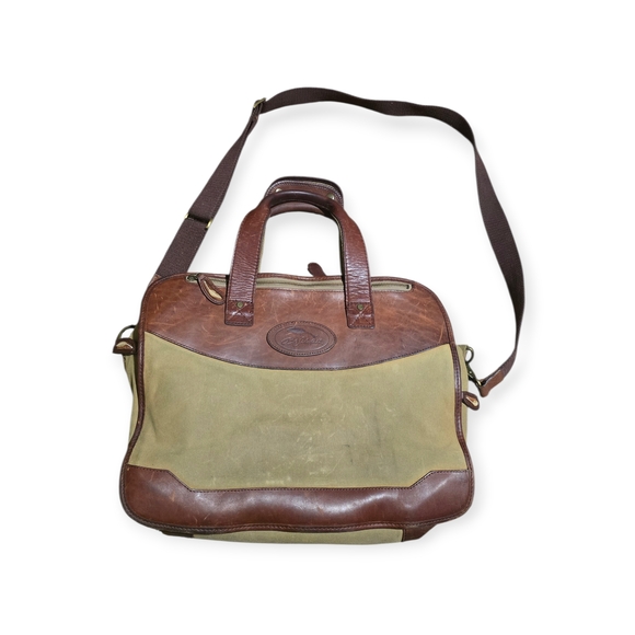 Bob Timberlake Leather Canvas Men's Messenger Bag - Picture 2 of 10